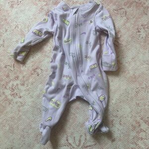Nike Kids Lavender and Yellow Footie